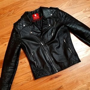 Leather Lambskin Motorcycle Jacket: Black Slim Fit